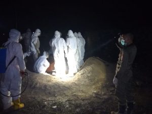 Jenazah dari RS. Mardiwaluyo untuk dimakamkan prosedur Covid, di pemakaman Khusus Covid-19 Kota Metro